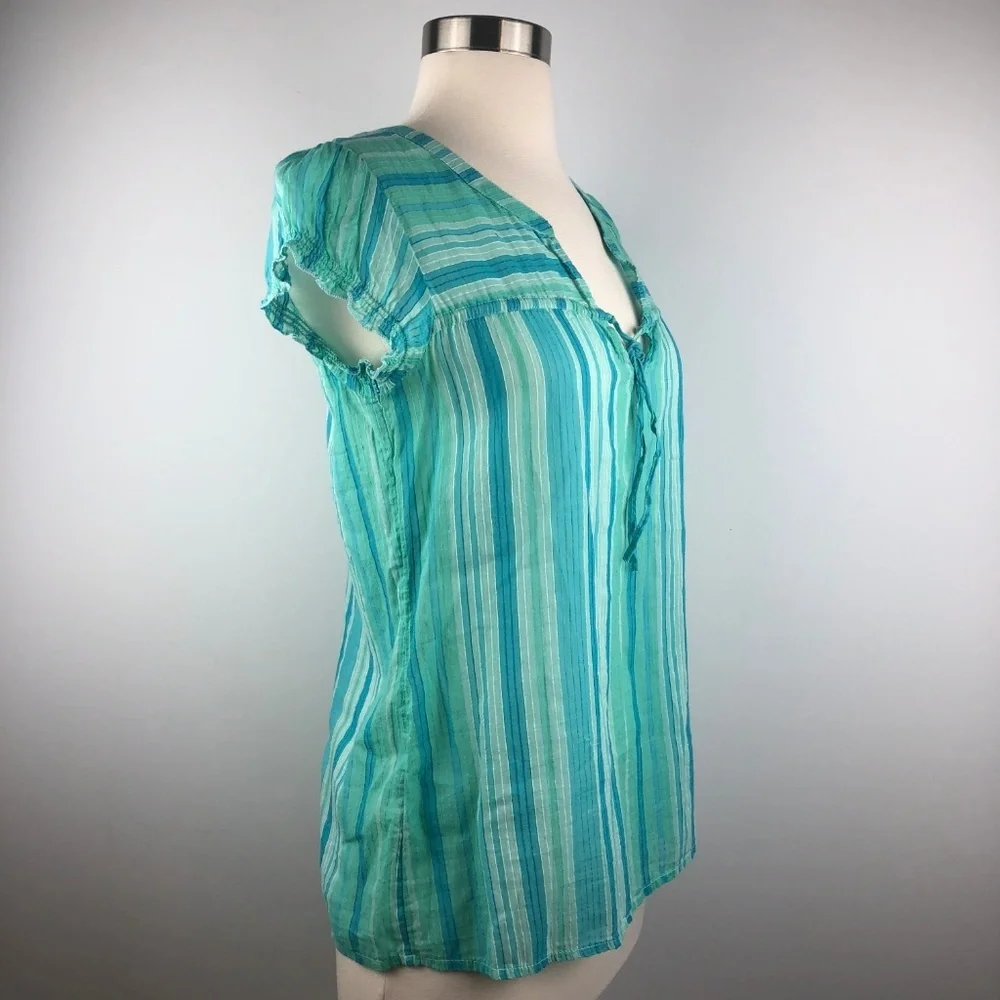 Old Navy Striped Sea Green Shirt XS